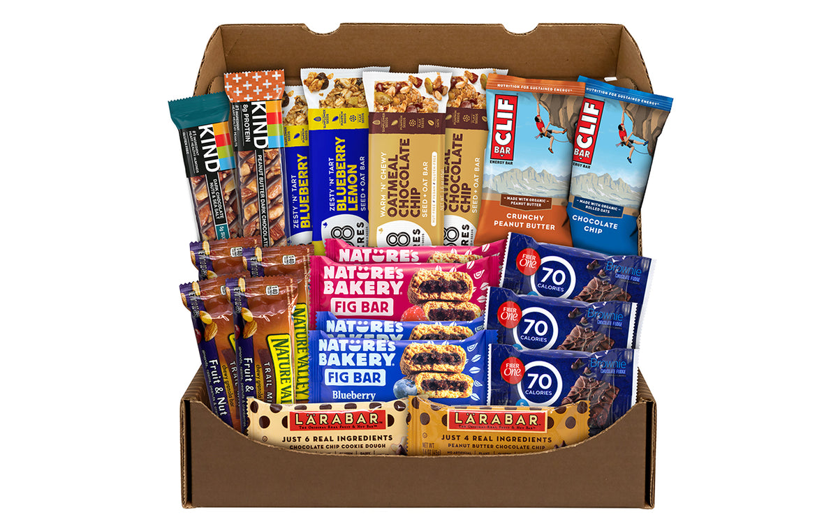 Snack Box Pros Assorted Healthy Snack Bar Box - Kind, Kashi, Brookside,  NutriGrain, Clif, Larabar, Nature Valley, Fiber One - 23 Handpicked Snacks  in the Snacks & Candy department at