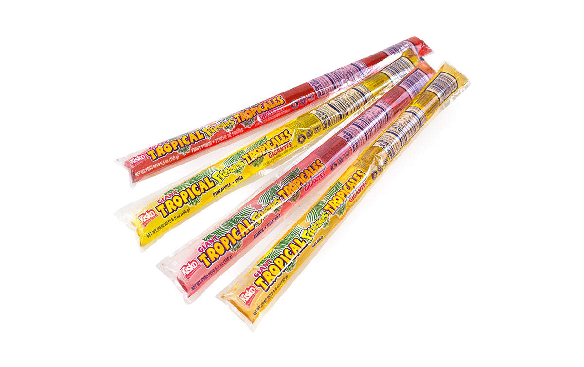 KISKO Giant Tropical Freezies Ice Pops, 5.5 oz, 50 Count
