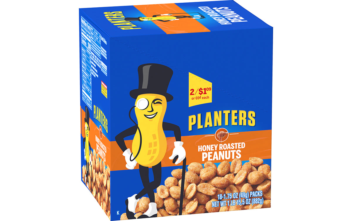 Planters Honey Roasted Peanuts, 1.75 oz, 18 Count