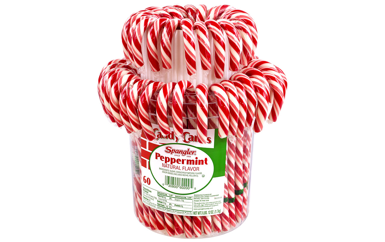 Spangler Peppermint Candy Cane Jar, 60 count
