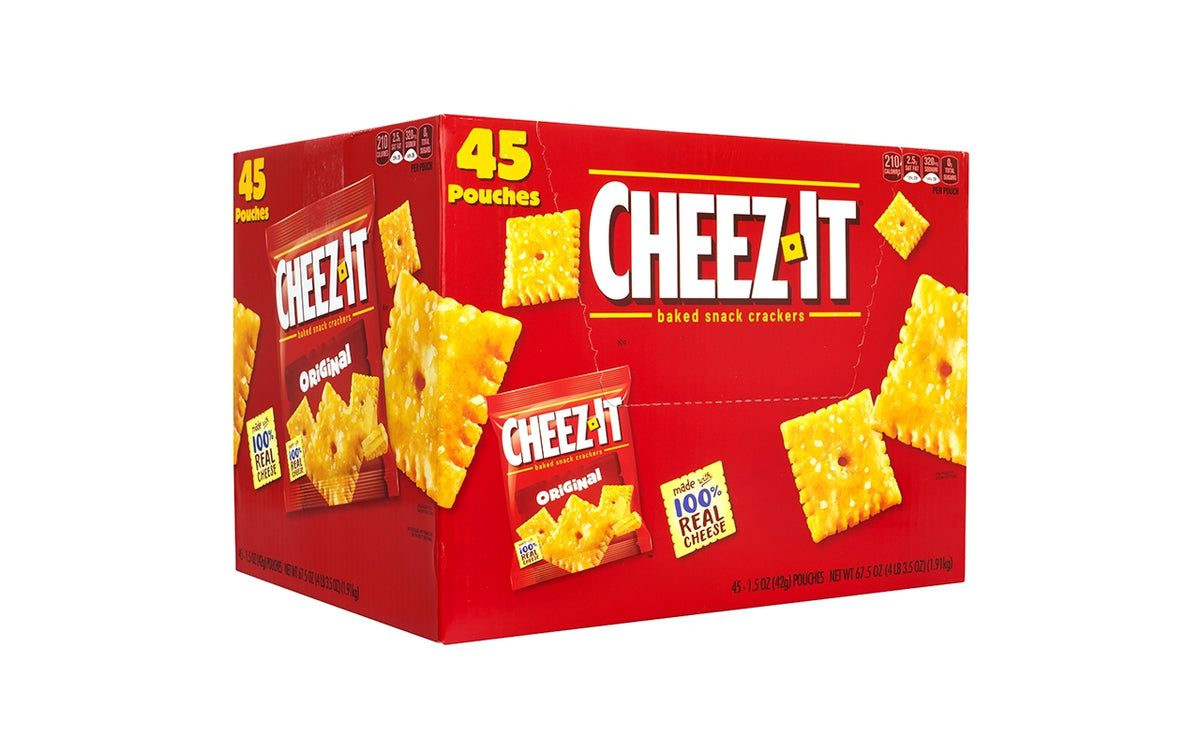 Cheez-It Baked Snack Cheese Crackers, 4 Flavor Variety Pack, School Lunch  Snacks, Single Serve Bag (42 Bags) 