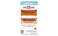 Load image into Gallery viewer, LARABAR Peanut Butter Chocolate Chip & Chocolate Chip Cookie Dough Bars Variety, 1.6 oz, 20 Count