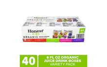 Load image into Gallery viewer, HONEST KIDS Organic Fruit Juice Drink Boxes Variety Pack, 6 oz, 40 Count