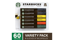 Load image into Gallery viewer, STARBUCKS by Nespresso Pods Variety Pack, 10 Count, 6 Pack