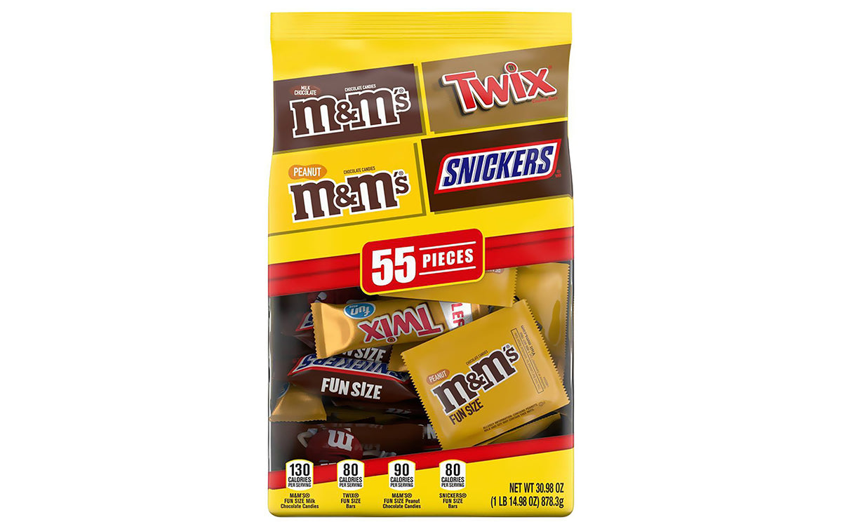 M&M'S Original Peanut Butter & Caramel Fun Size Chocolate Candy Bars  Variety Pack - 55 Count