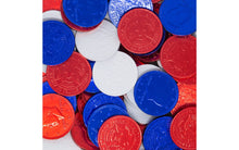 Load image into Gallery viewer, Fort Knox Milk Chocolate 1.5-inch Coins Red, White, and Blue Foil, 1 lb