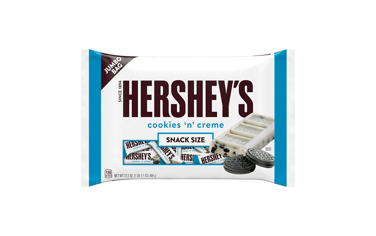マルベル　Cookie and Cream Onepiece SMサイズ HERSHEY'S Snack Size Cookies 'n' Creme Bars, 17.1 oz, 2 Pack