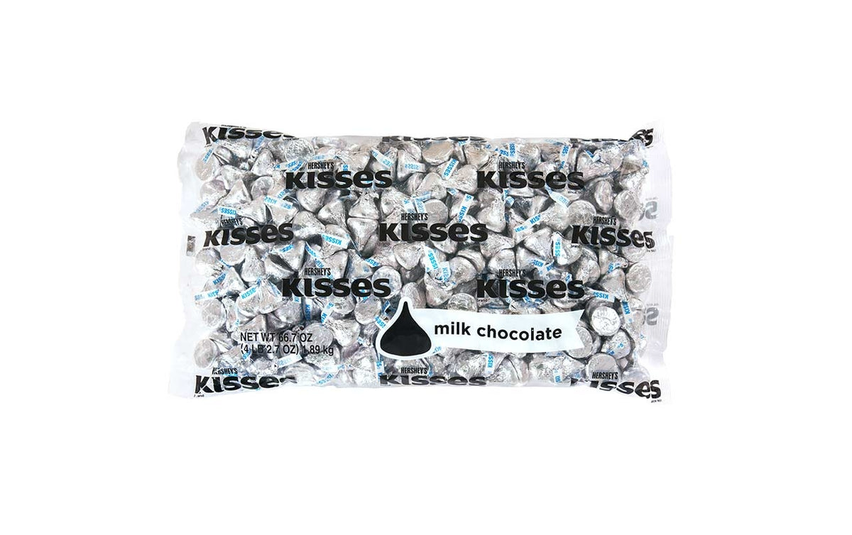 HERSHEY'S KISSES Milk Chocolates in Light Blue Foils - 66.7oz Candy Bag