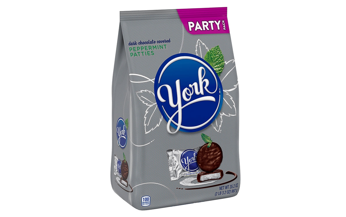 YORK Dark Chocolate Peppermint Patties Candy, 35.2 oz –  Candydistributors.com, image size:1200x754
