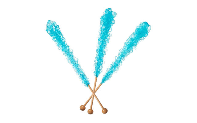 Light Blue Cotton Candy-Flavored Rock Candy Sticks, 36 count