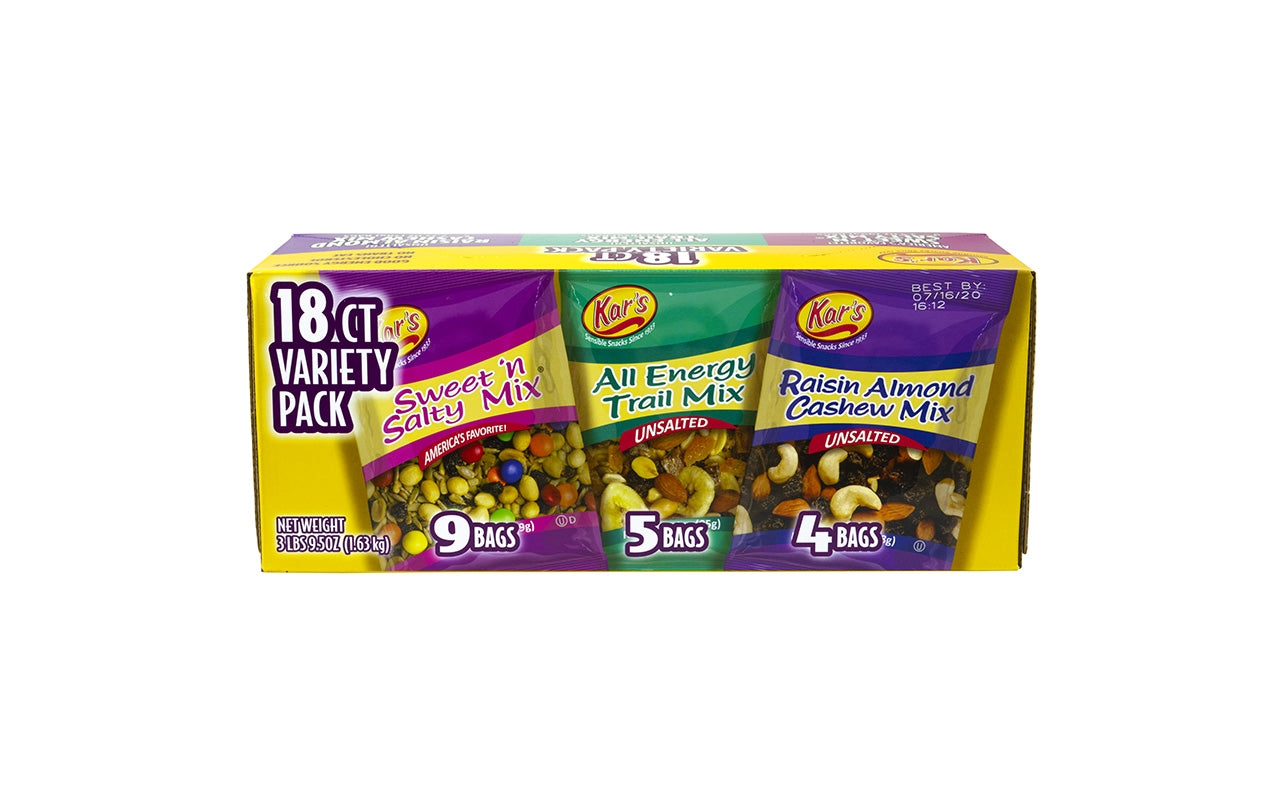 KAR'S Trail Mix Variety Pack, 18 Count