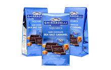 Load image into Gallery viewer, Ghirardelli Chocolate Squares Dark & Sea Salt Caramel 5.32 oz. Bag, 3 Pack