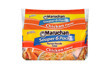 Load image into Gallery viewer, MARUCHAN Ramen Noodle Soup Chicken Flavor Souper 6 Pack, 4 Count (24 Packs)