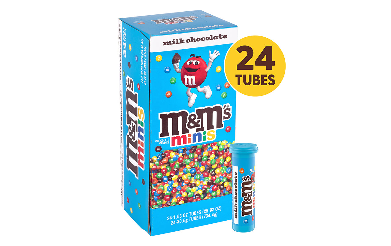 M&M'S MINIS Milk Chocolate Candy, 1.08-Ounce Tubes (Pack of 24)