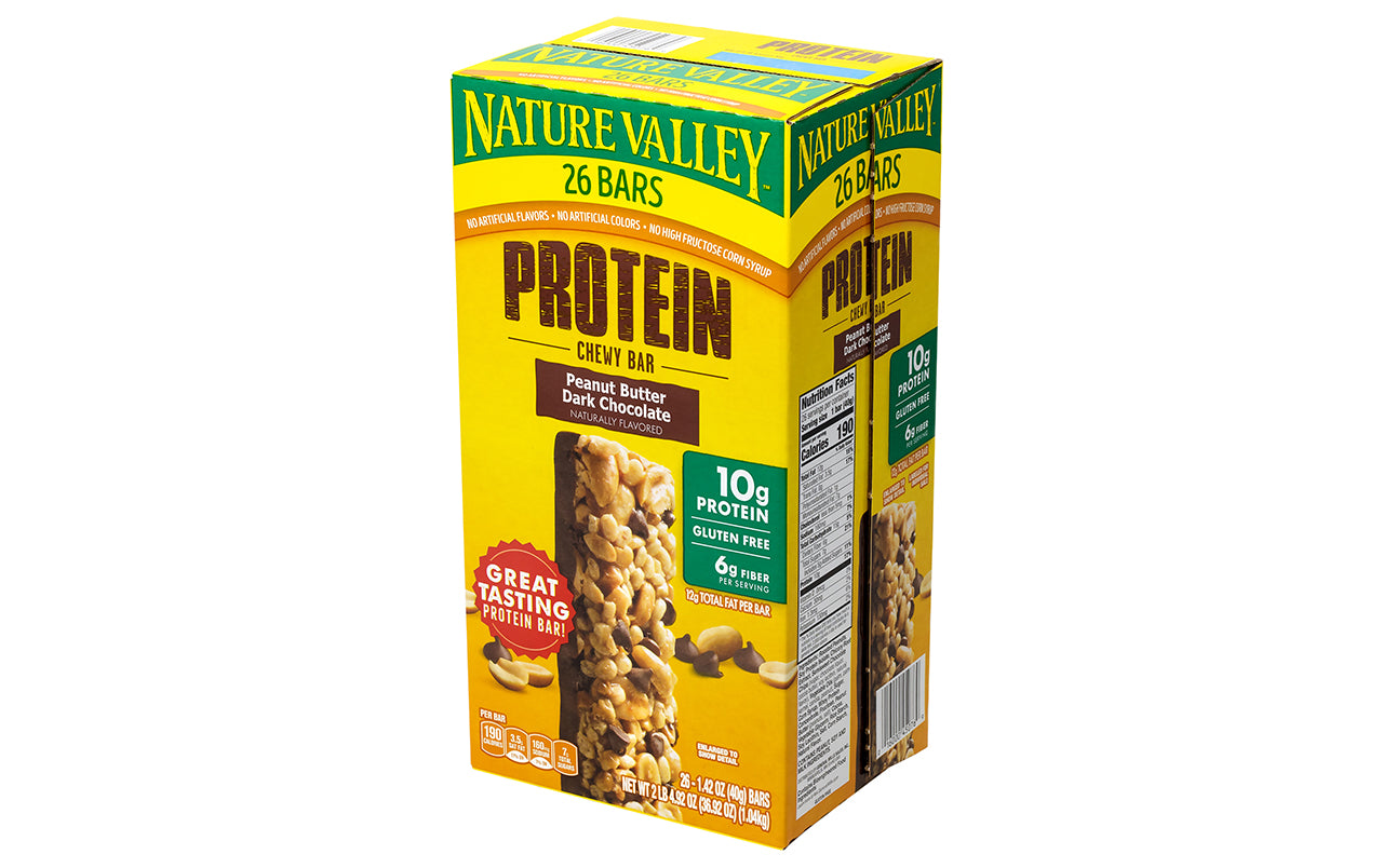 Nature Valley Protein Peanut & Chocolate Gluten Free Cereal 40g Pack of 26  Bars