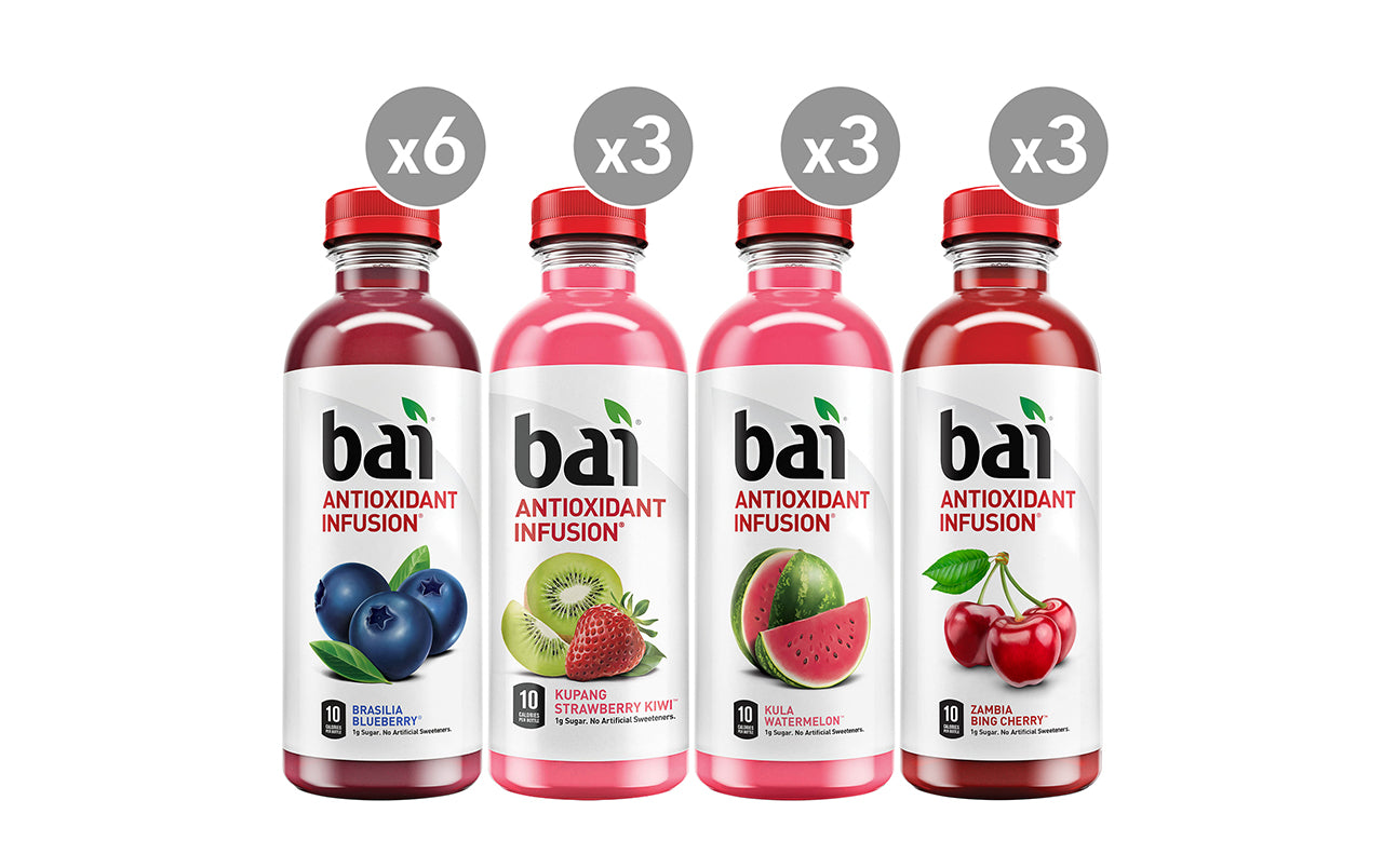 BAI Water Sunset Variety Pack, 18 fl oz, 15 Count – Candydistributors.com