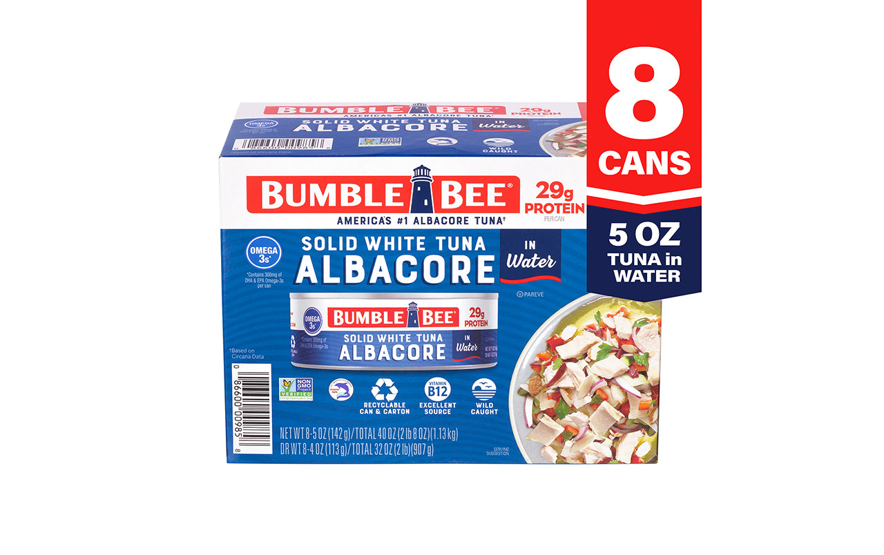 Bumble Bee Solid White Albacore Tuna, 5 oz, 8 Pack