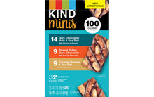 Load image into Gallery viewer, KIND Minis Dark Chocolate Nuts &amp; Sea Salt and Caramel Almond &amp; Sea Salt Variety, 0.7 oz, 32 Count
