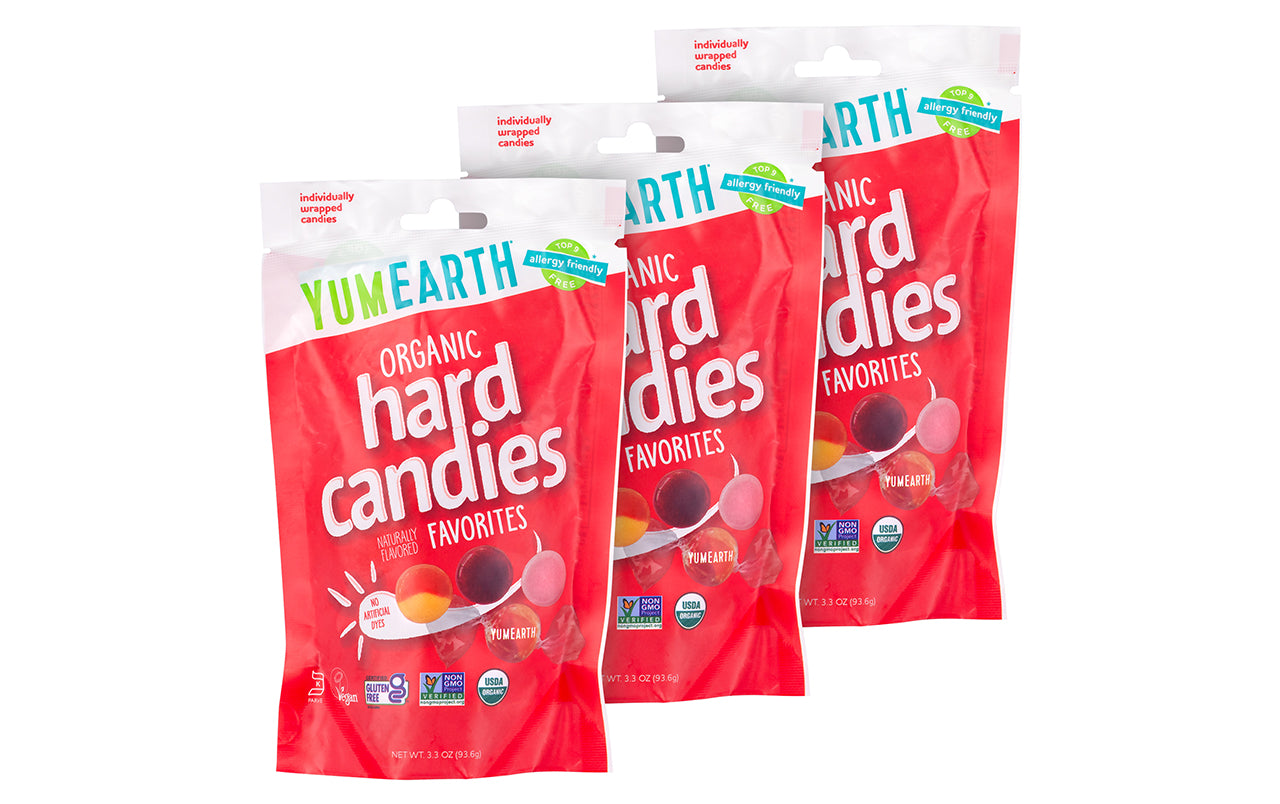 YumEarth Organic Favorite Fruit Hard Candies, 3.3 oz, 3 Pack