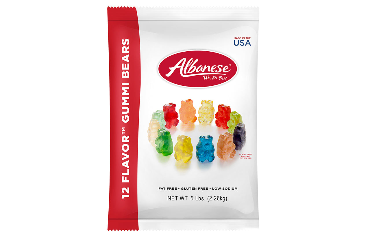12 Flavor Assorted Gourmet Gummi Bears, 5 lb