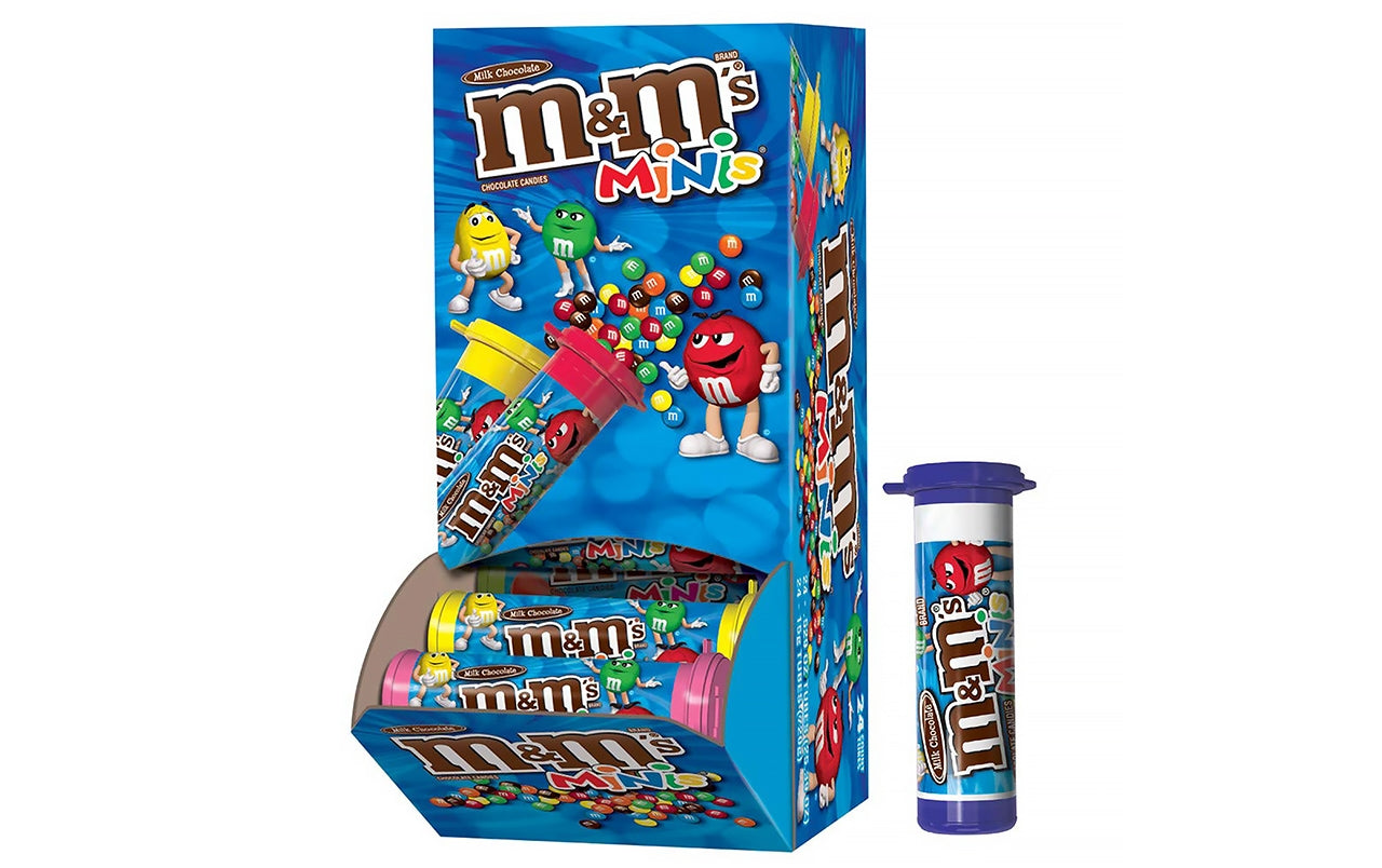 M&M'S MINIS Milk Chocolate Candy, 1.08-Ounce Tubes (Pack of 24) –