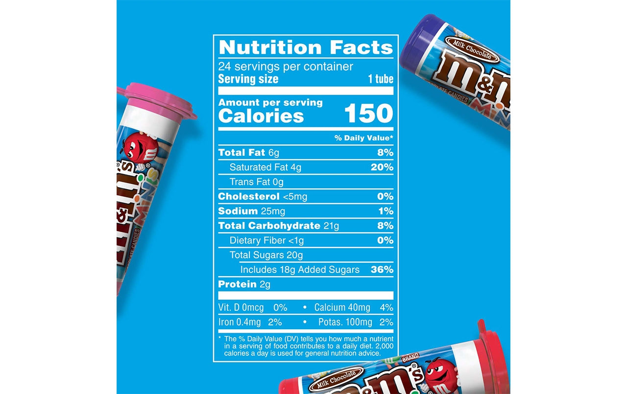 M&M'S MINIS Milk Chocolate Candy, 1.08-Ounce Tubes (Pack of 24)