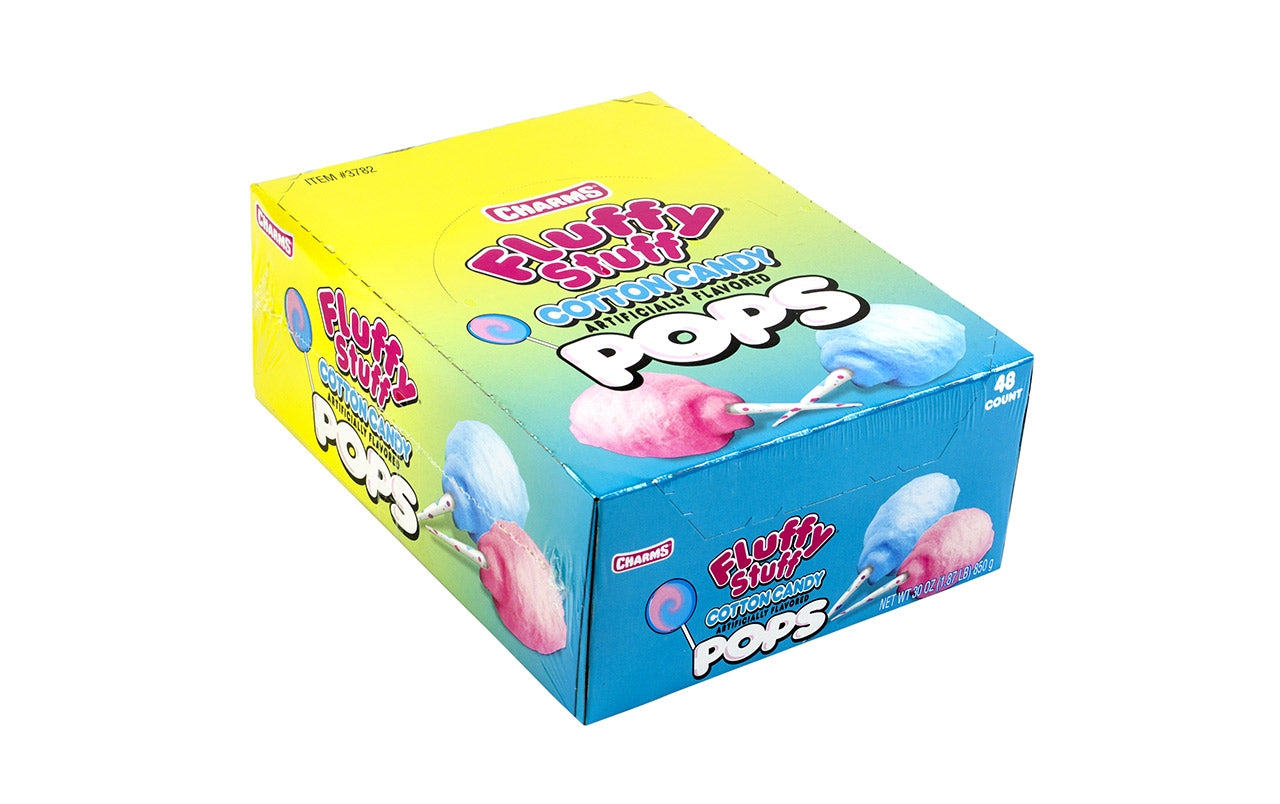 Fluffy Stuff Cotton Candy Pops, 48 Count