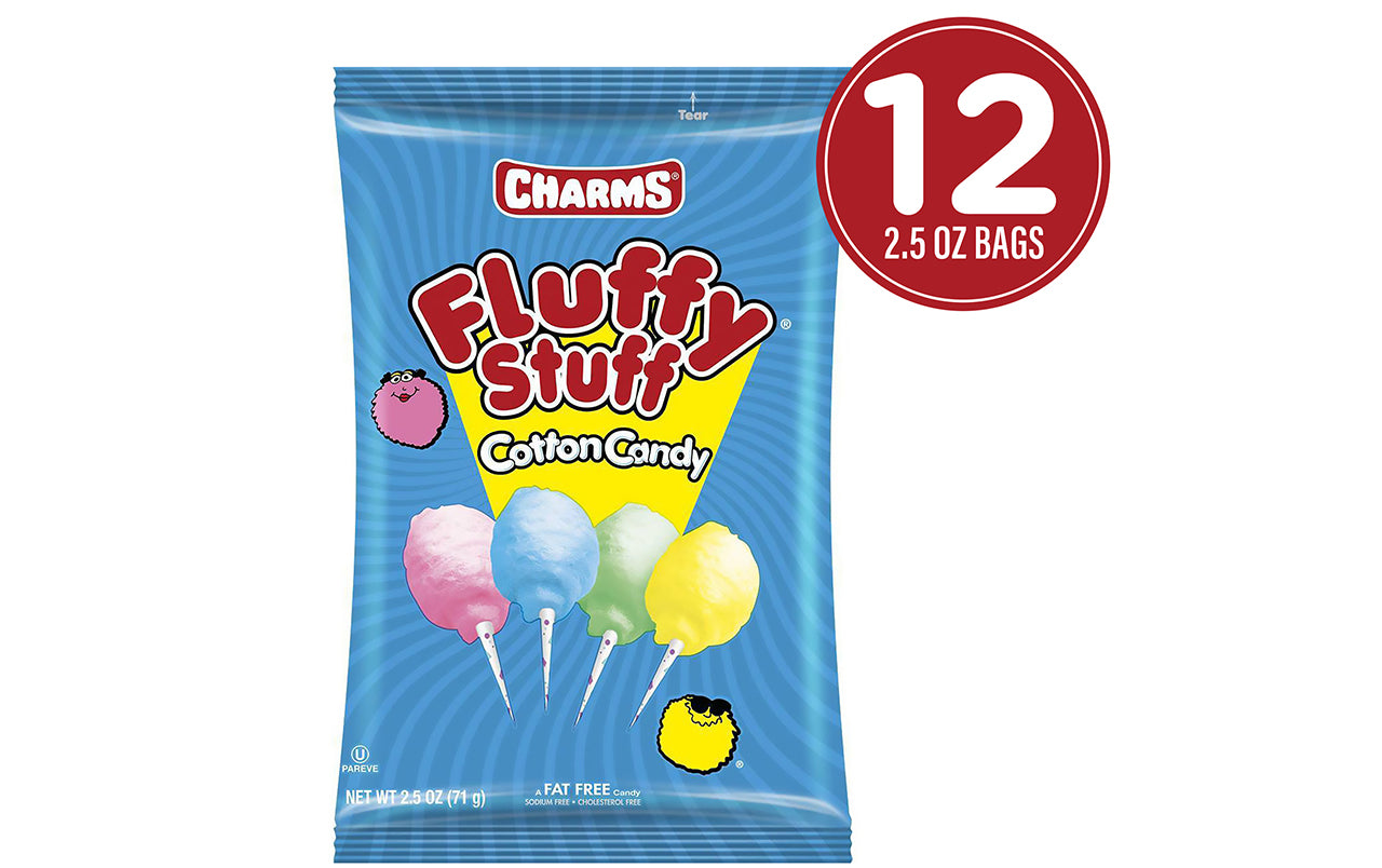 Fluffy Stuff Cotton Candy Bag, 2.5 oz, 12 Count