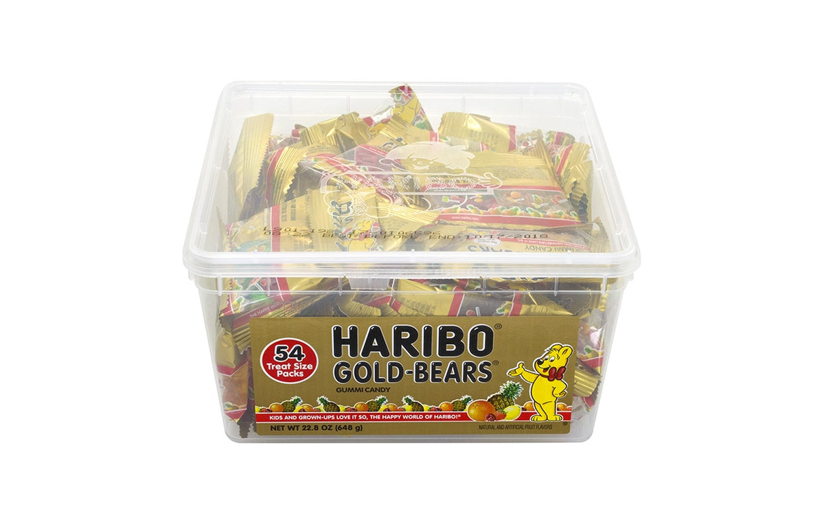 HARIBO Gold Gummy Bears Snack-Size Packs, 0.4 oz, 54 Count ...