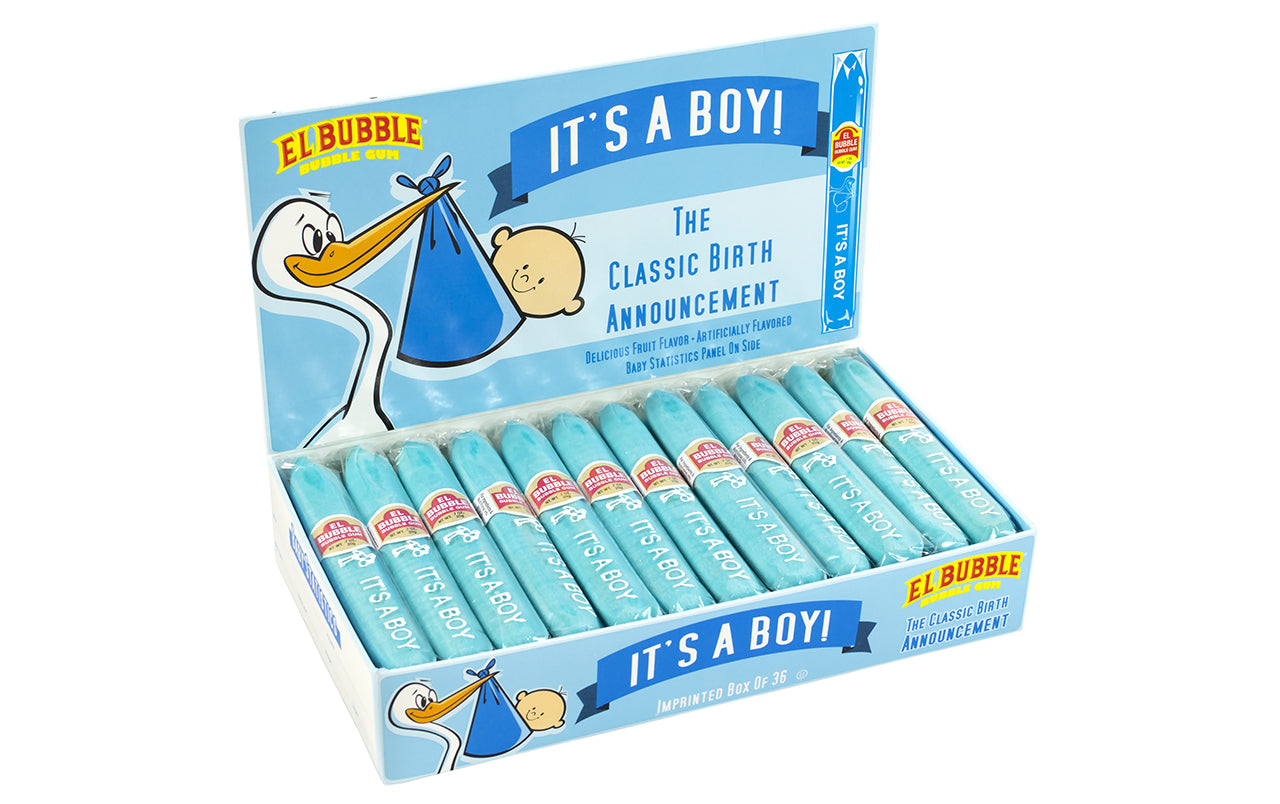 It's a Boy Blue Bubble Gum Cigar Box, 36 Count