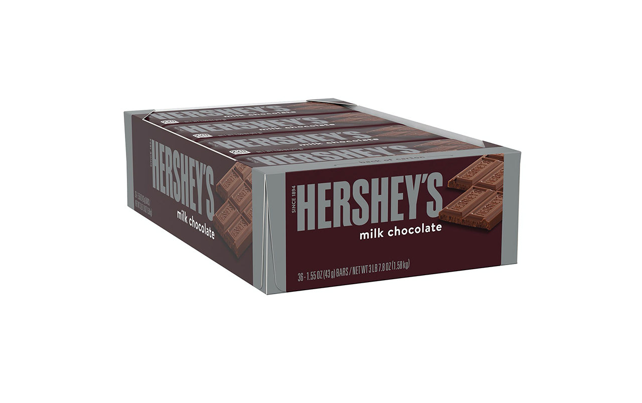 HERSHEY'S Milk Chocolate Bar, 1.55 oz, 36 Count