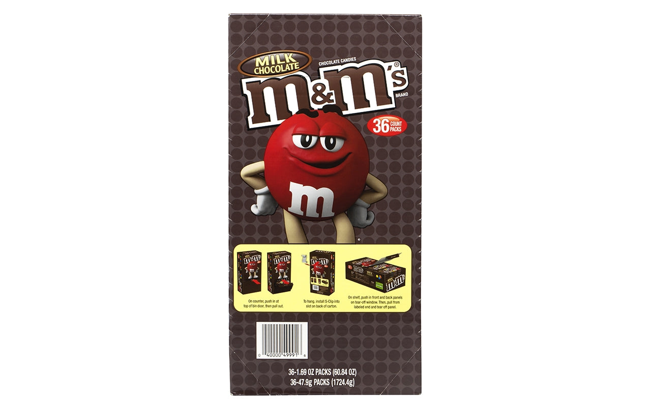 M&M's Chocolate Candies, Milk Chocolate, 1.69-Ounce Bags (Pack of 48)