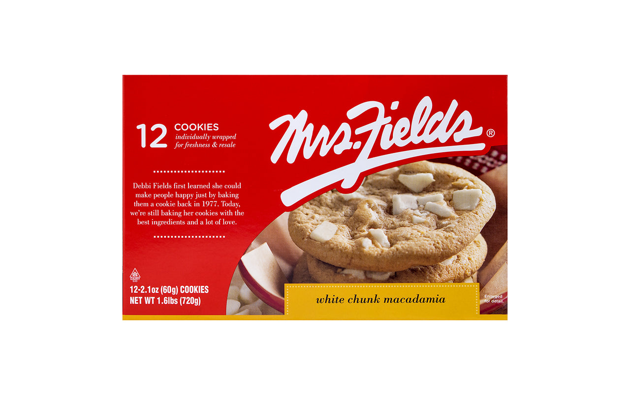 Mrs. Fields White Chunk Macadamia, 12 Count – Candydistributors.com