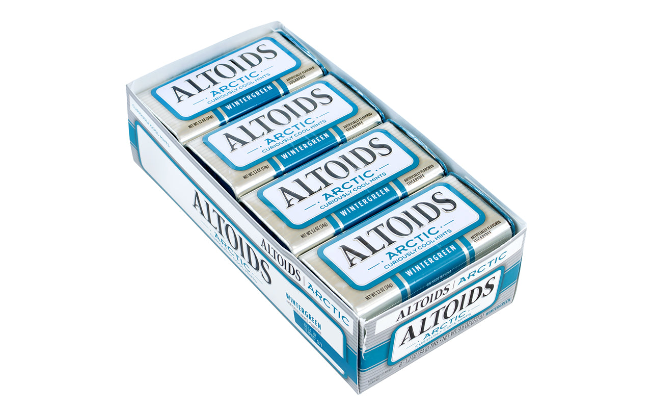 Altoids Curiously Strong Mints Arctic Wintergreen 1.2 Oz Pack Of 8 Tins -  Office Depot