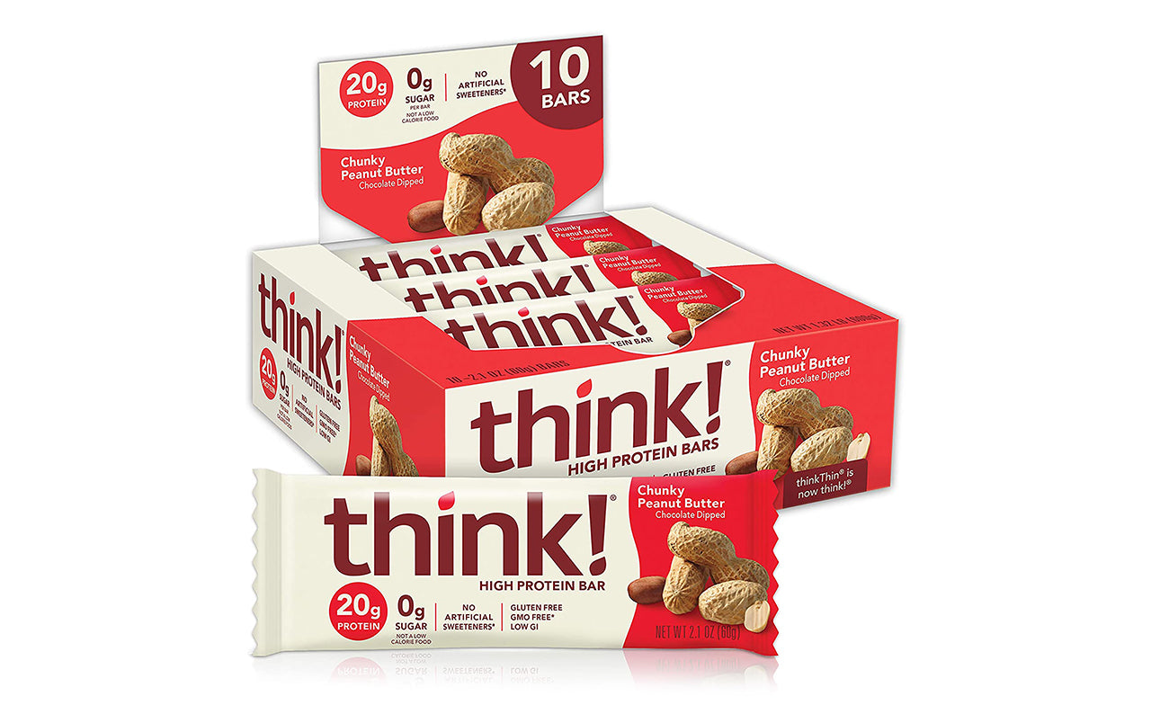 thinkThin High Protein Bars Chunky Peanut Butter, 2.1 oz, 10 Count