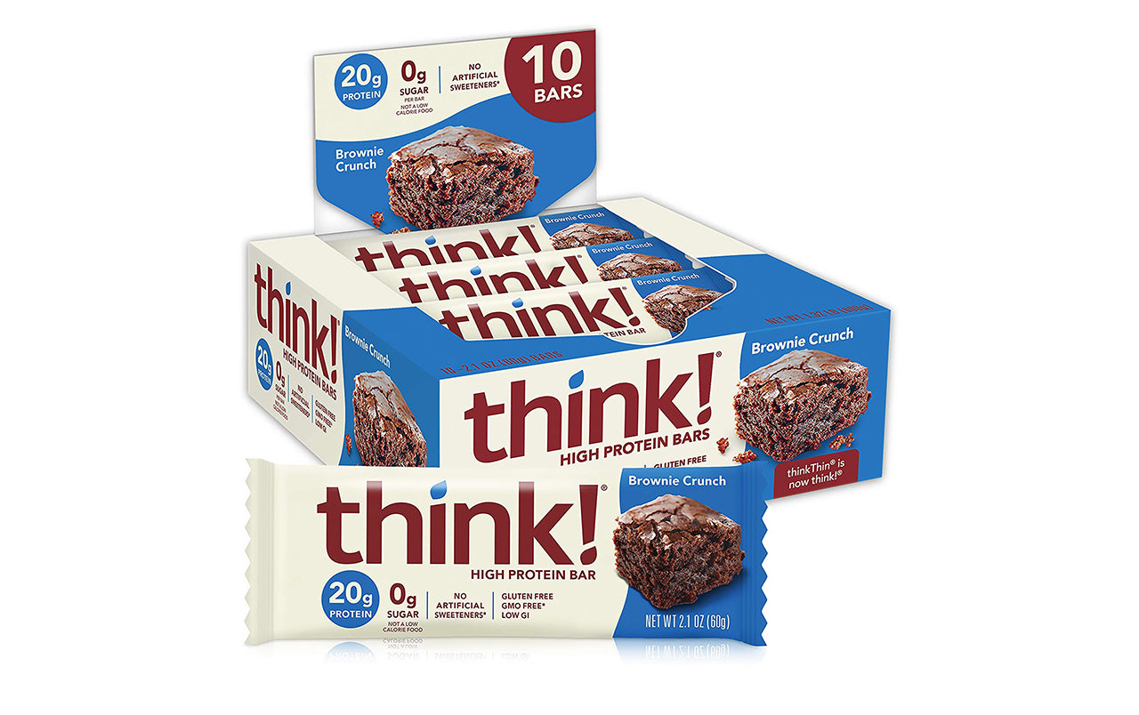 thinkThin High Protein Bars Brownie Crunch, 2.1 oz, 10 Count