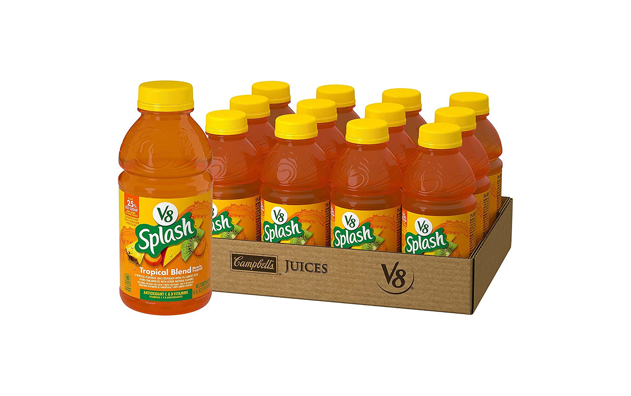 V8 Splash Tropical Blend Juice Drink, 16 oz, 12 Count