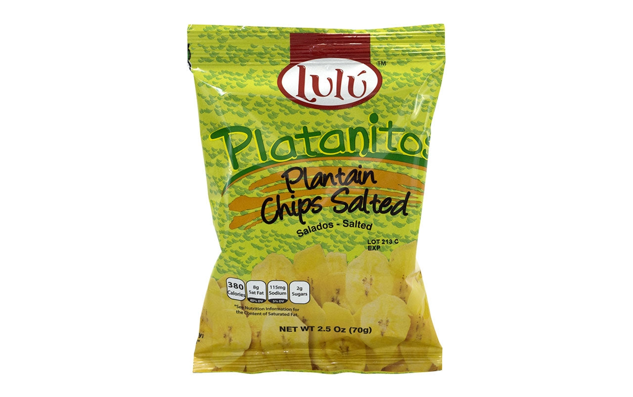 LULU Platanitos Plantain Chips Salted, 2.5 oz, 30 Count