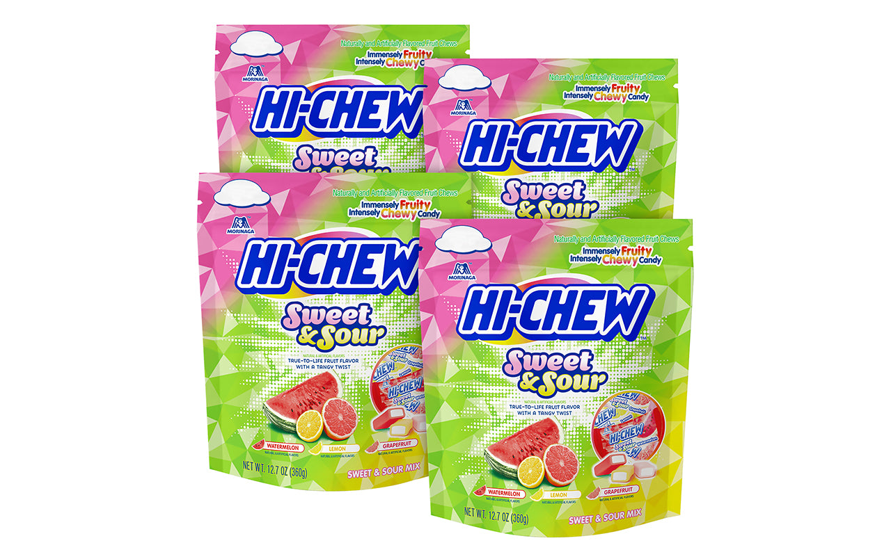 HI-CHEW Fruit Chew Sweet and Sour Citrus Mix, 12.7 oz, 4 Pack