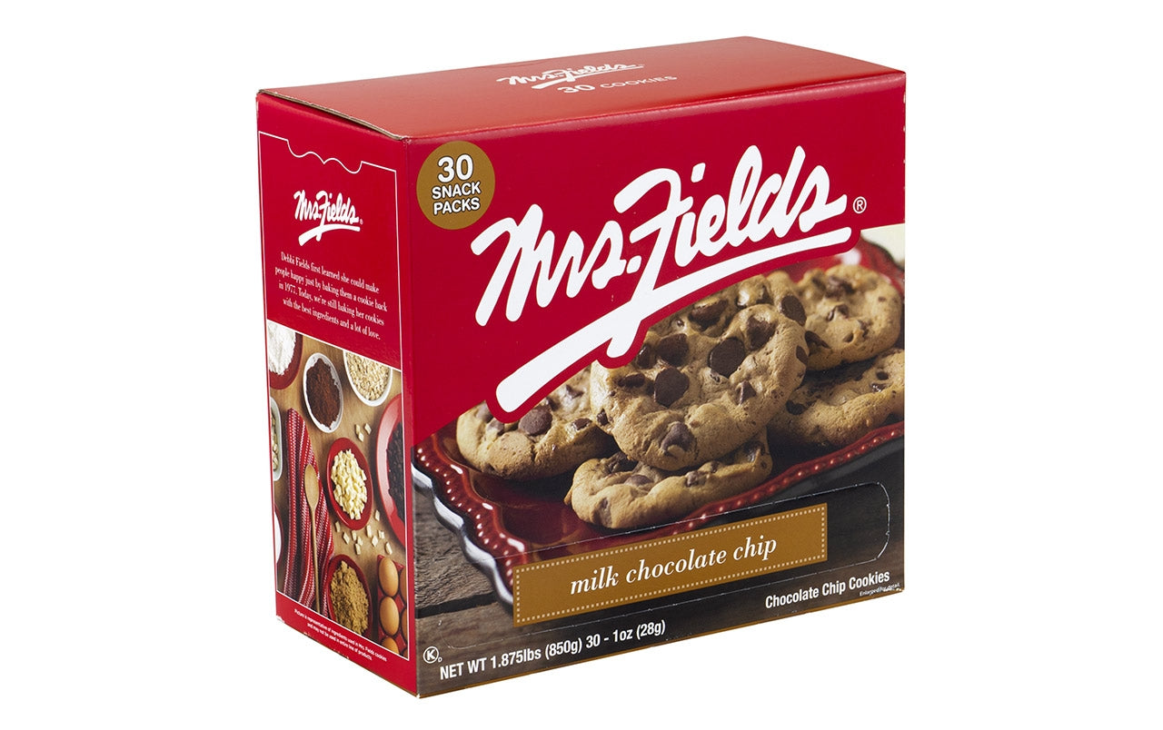 MRS FIELDS Milk Chocolate Chip Cookies, 1 oz, 30 Count