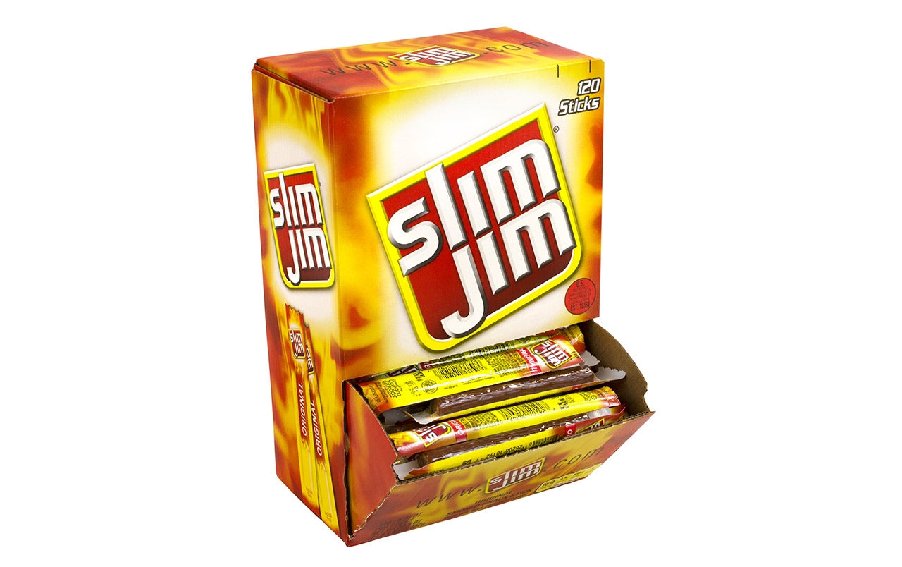 SLIM JIM Snack-Sized Smoked Meat Sticks Original, 0.28 oz, 120 Count
