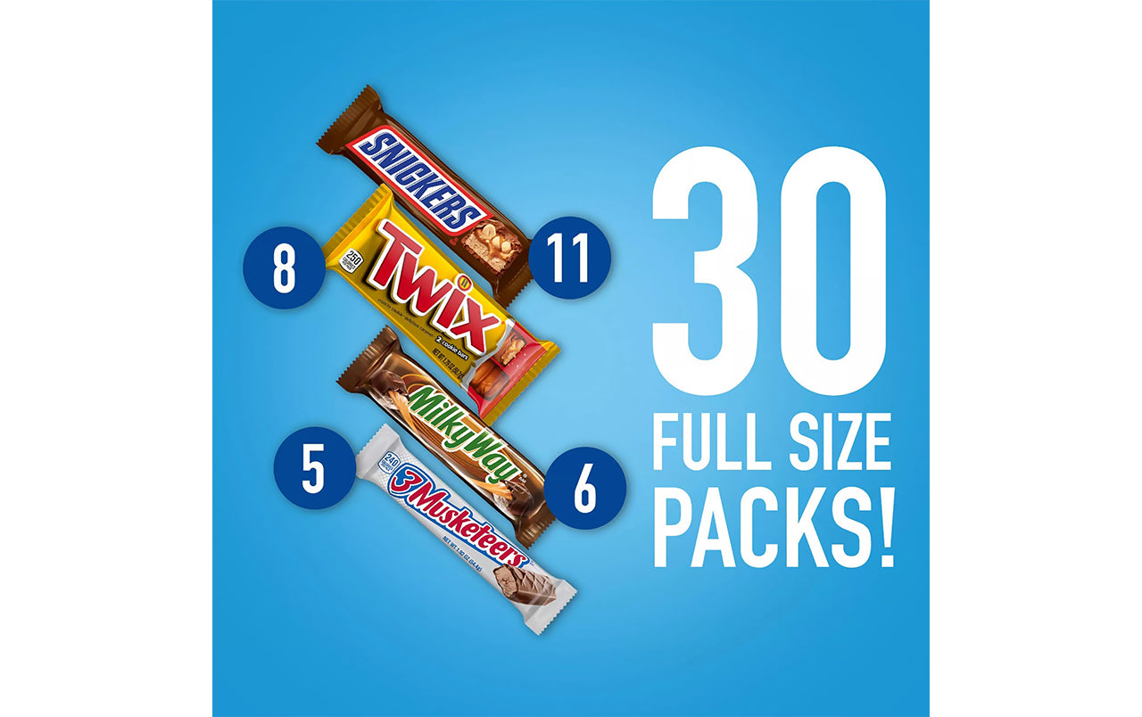 Mars Full Size Candy Bar Variety Pack - 180/Case