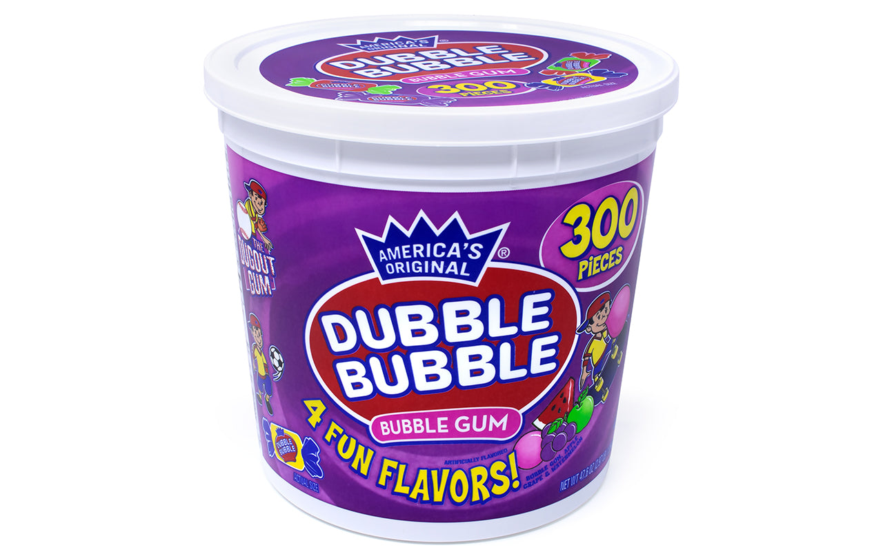 Dubble Bubble Assorted 4-Flavor Twist Tub, 300 Count