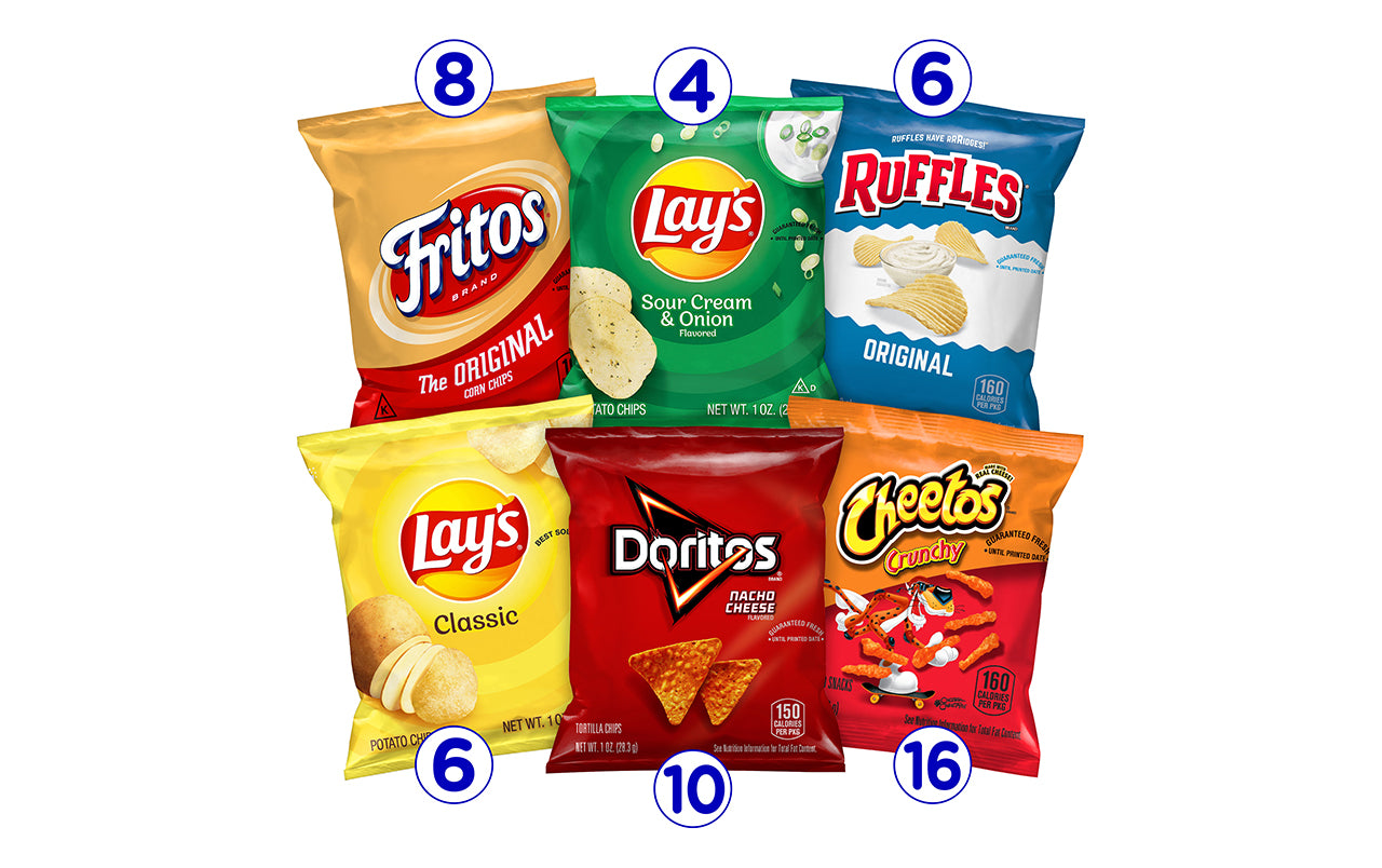 Frito Lay Potato Chips Bags Variety Pack 1 Oz 50 Count