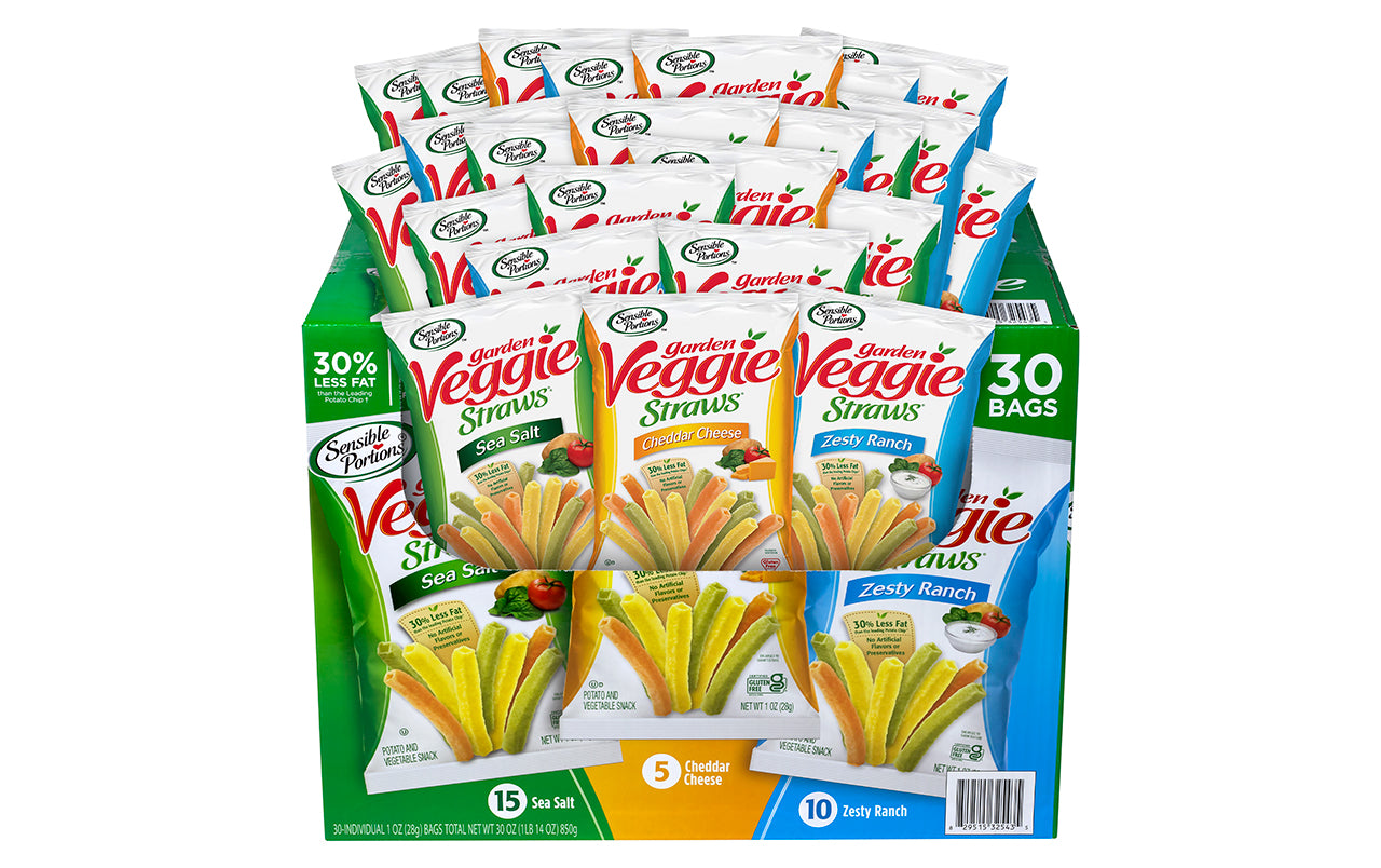 SENSIBLE PORTIONS Garden Veggie Straws Variety Pack, 1 oz, 30 Count