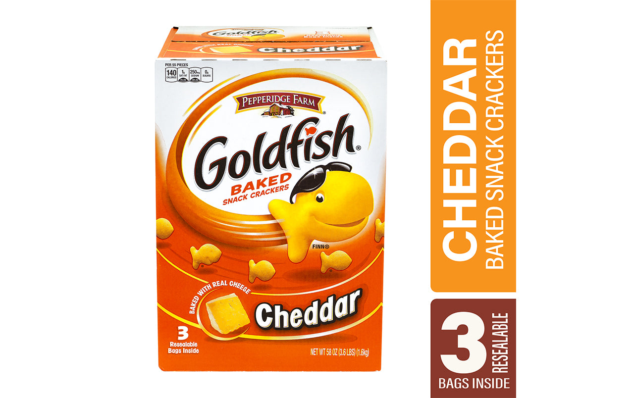 GOLDFISH Cheddar Baked Snack Crackers, 3.6 lb