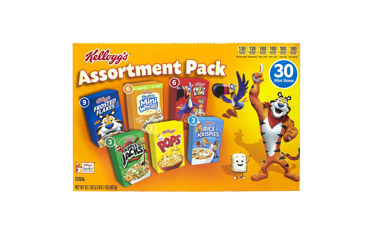 Kellogg's Cereal Assortment Pack, 30 Count