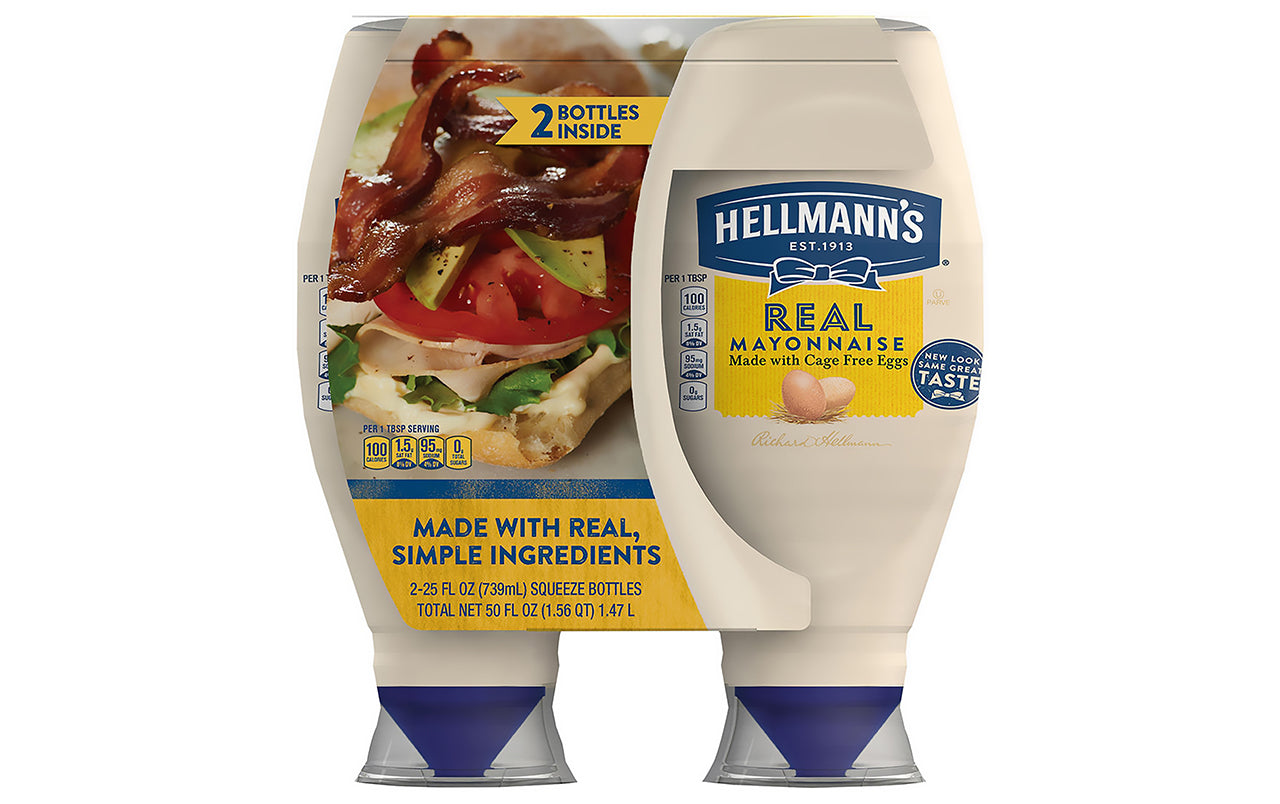HELLMAN'S Real Mayonnaise, 25 oz, 2 Count