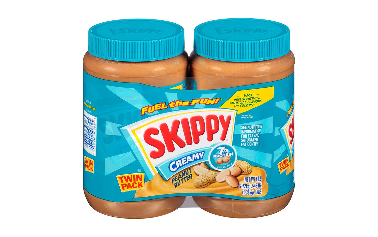 SKIPPY Creamy Peanut Butter Jars, 48 oz, 2 Pack