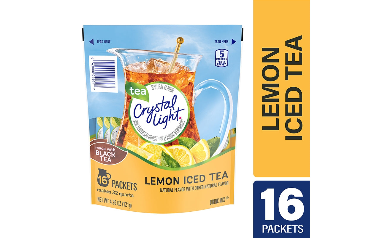 Crystal Light Drink Mix Pitcher Packs Iced Tea, 16 Count